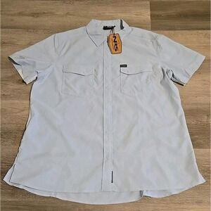 NRS‎ Women's Guide Shirt Short Sleeve NEW XL Sterling Light Blue Snap Button Up